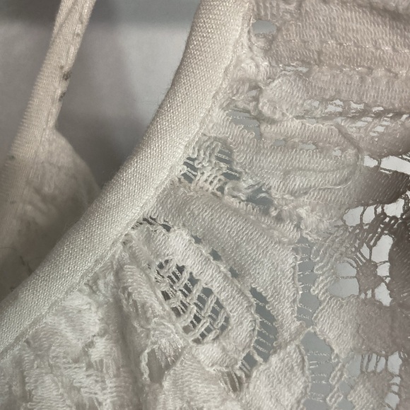 52-4 GB Gianni Bini white lace cold shoulder mini dress top L - Picture 9 of 9